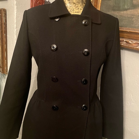 Salvatore Ferragamo Jackets & Blazers - Vintage Salvatore Ferragamo Black Wool Coat Size Small/Medium